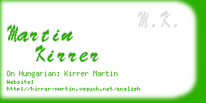 martin kirrer business card